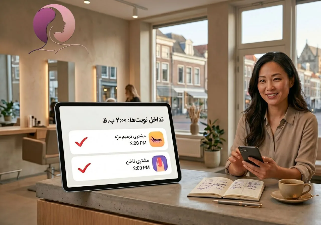 مدیریت هوشمند سالن زیبایی برای جلوگیری از تداخل نوبتدهی مشتریان